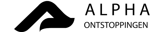 alpha drains black logo